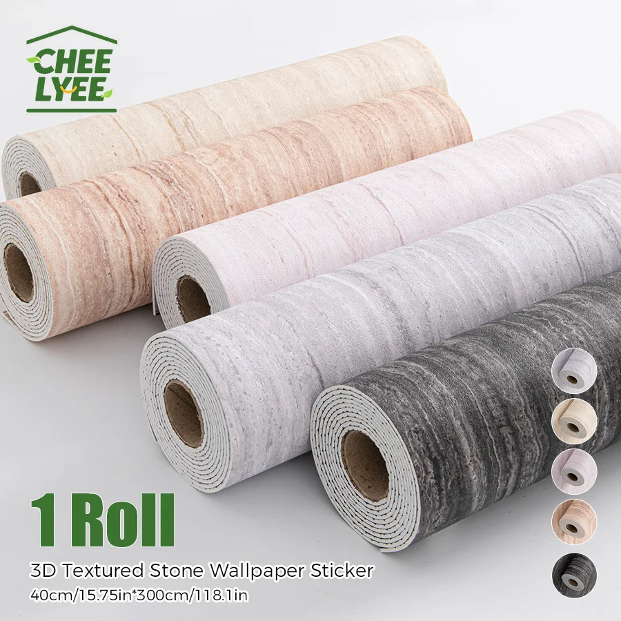 1 Roll of Sxp Self-Adhesive Wall Stickers, Self-Adhesive Perforated Stone Wall Stickers, Self-Adhesive Wallpaper Stickers, 2.2mm Thick Version, 15.75X118.11In, Peel and Stick, Suitable for All Indoor Spaces