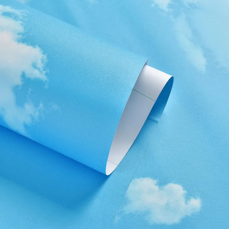 Blue Sky 3D Wallpapers DIY Self Adhesive Home Decor Waterproof Wall Stickers Living Room Background Mural Peel and Stick